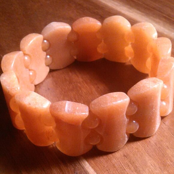 Red Aventurine Fancy Shape Stretch Bracelet - Picture 5 of 13